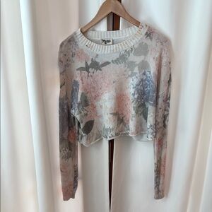 Floral Print Cropped Sweater by Moth